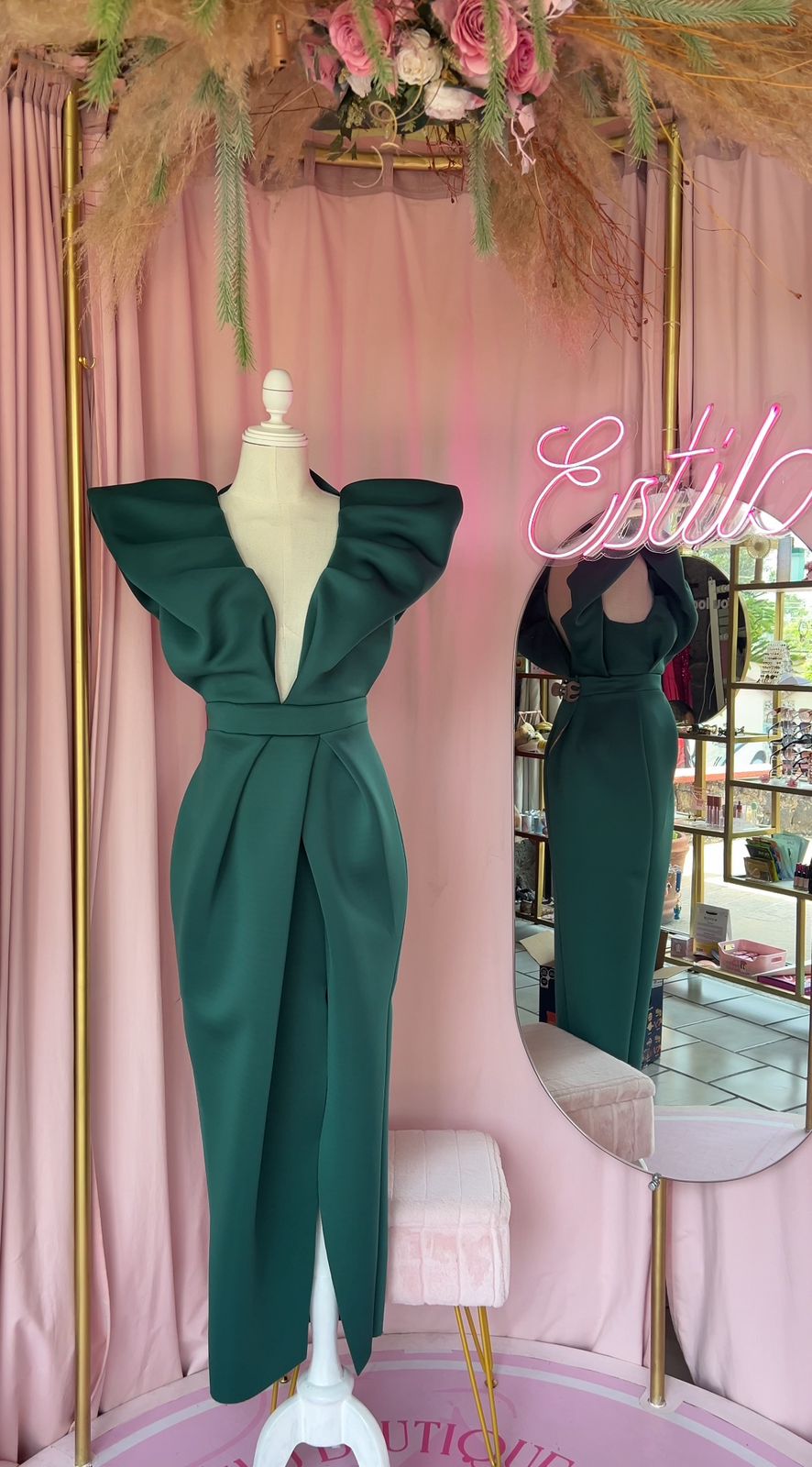 Escarlata Verde Vestido