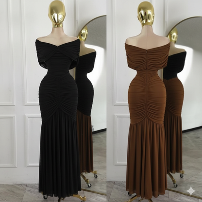 Vestido Off-Shoulder Drapeado