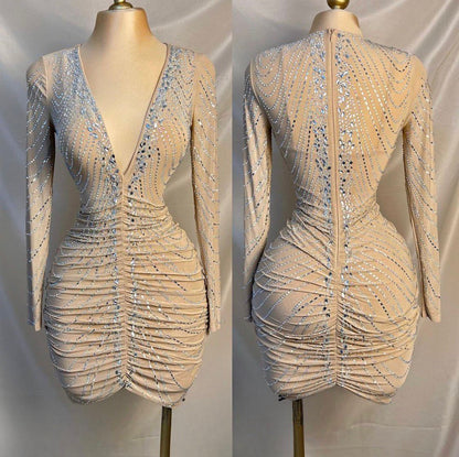 Diamante en Nude Vestido