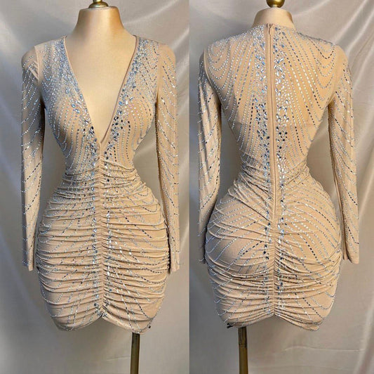 Diamante en Nude Vestido
