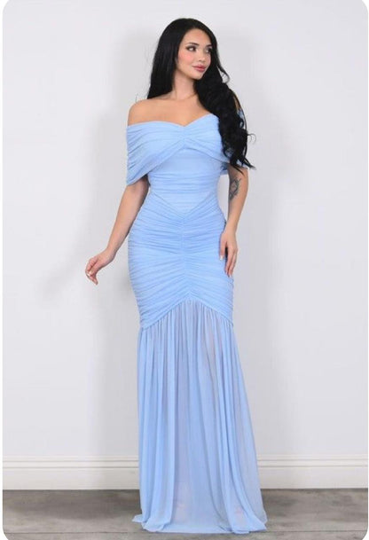 Vestido Off-Shoulder Drapeado