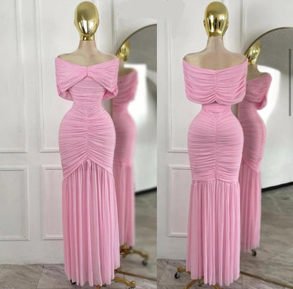 Vestido Off-Shoulder Drapeado