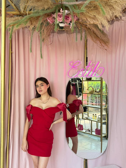 Vestido Moños Carmín