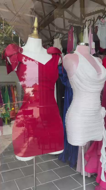 Vestido Moños Carmín